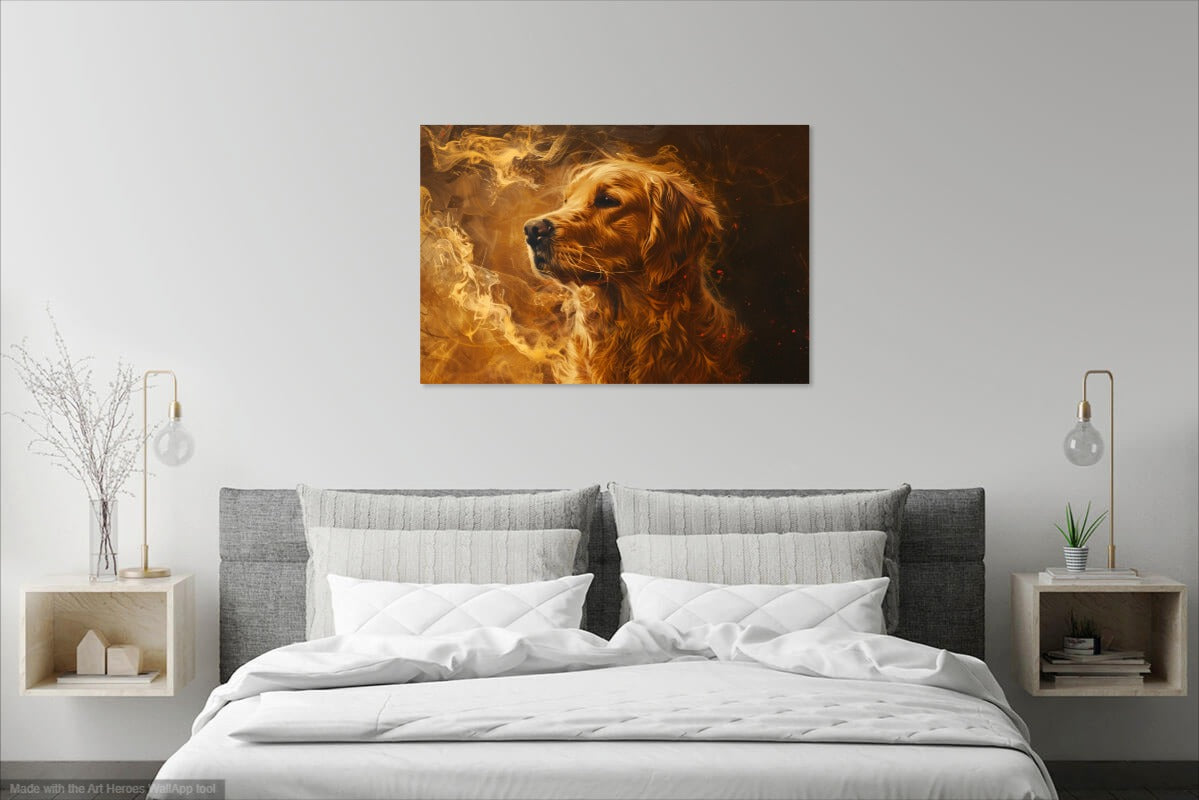 Obraz Golden Retriever w Bursztynowych Barwach - Obraz Dekoracyjny