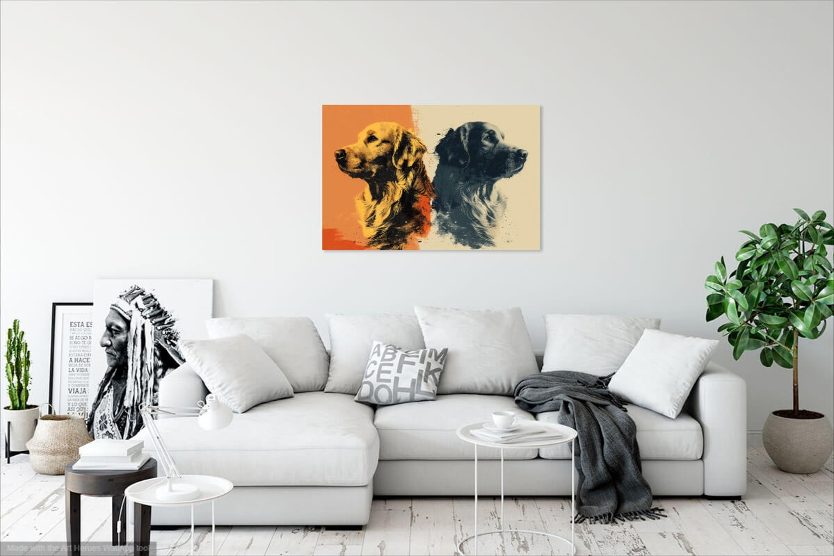 Ciepło i Cień Golden Retrievera - Portret Golden Retrievera Obraz