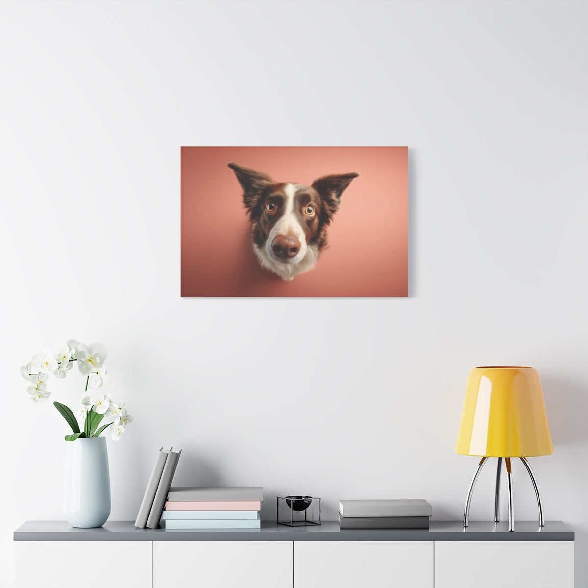 Spojrzenie Border Collie - Nowoczesny Obraz w Ciepłych Kolorach