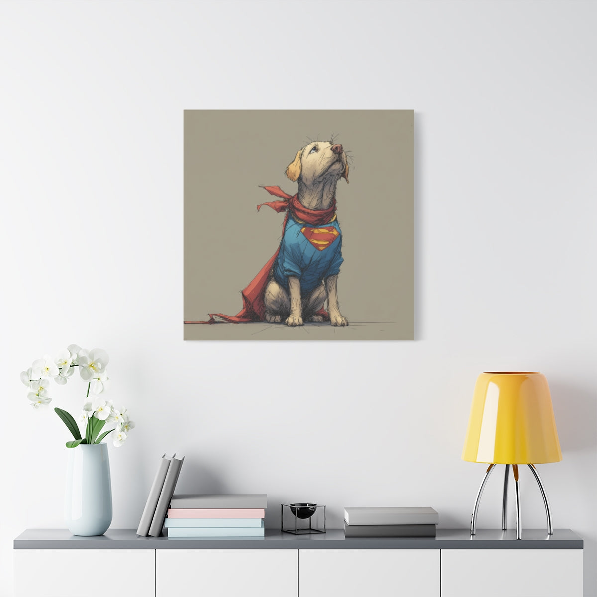 Labrador Jako Superman – Ilustracja Pełna Humoru i Energii