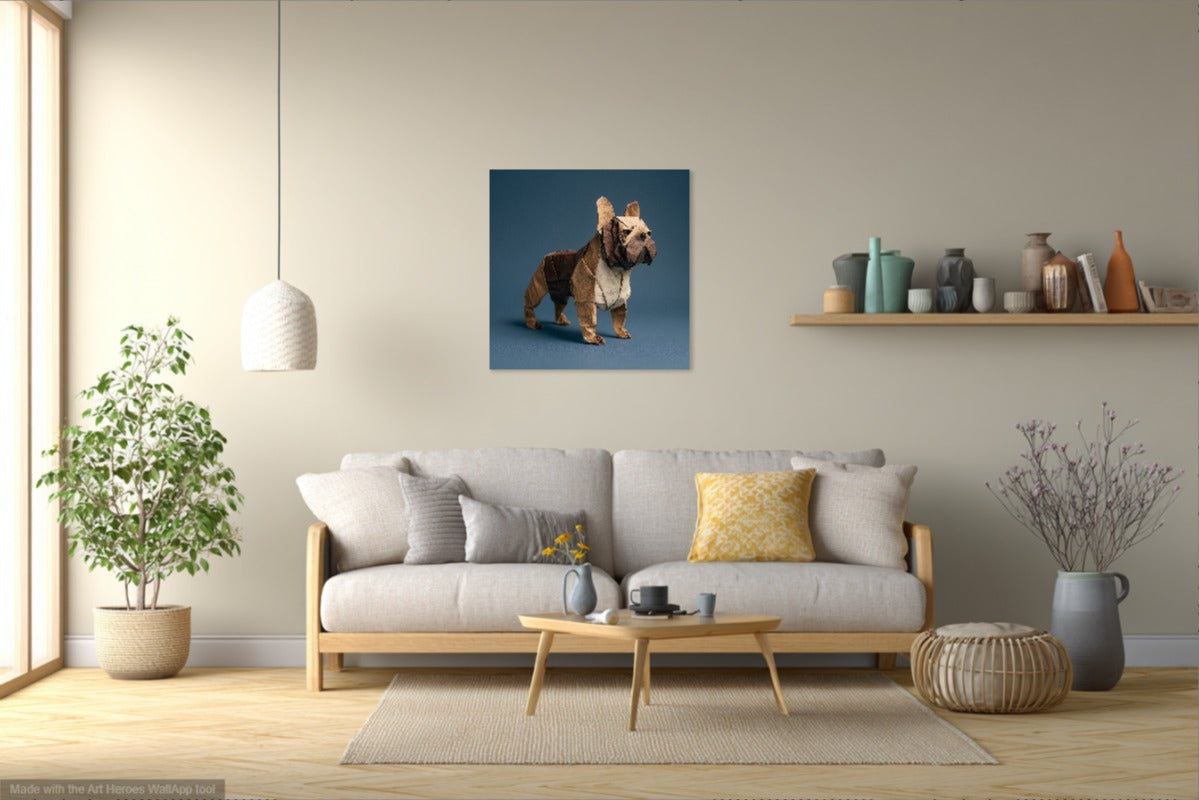 Origami Buldog Francuski – Minimalistyczna Sztuka Nowoczesna