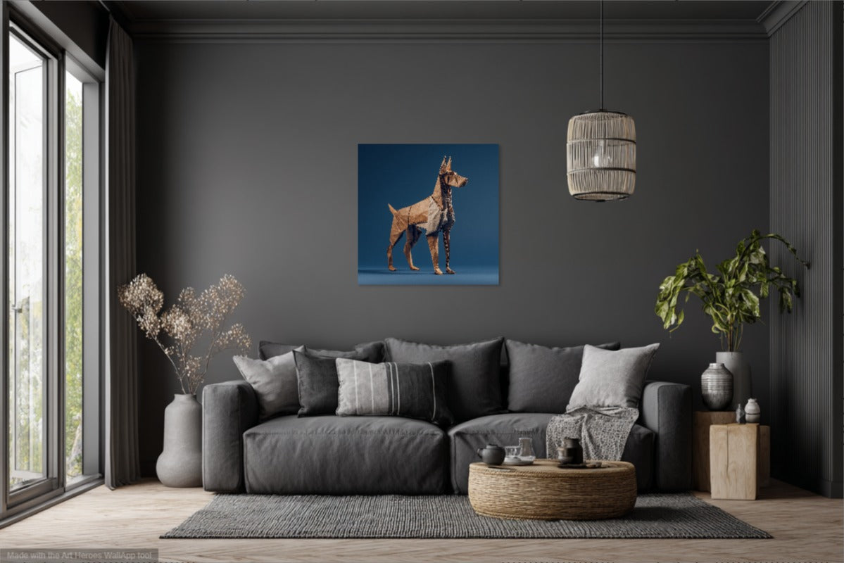 Origami Doberman – Obraz do Biura i Salonu
