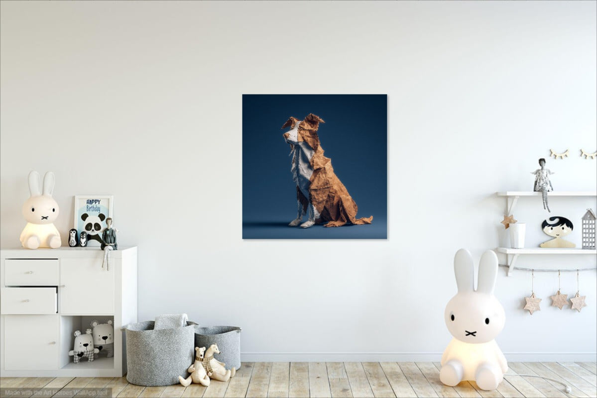 Origami Border Collie – Artystyczny Obraz Psa z Papieru