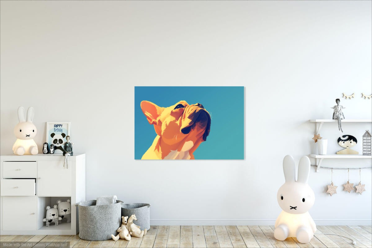 Minimalistyczny Buldog Francuski – Nowoczesna Ilustracja na Ścianę
