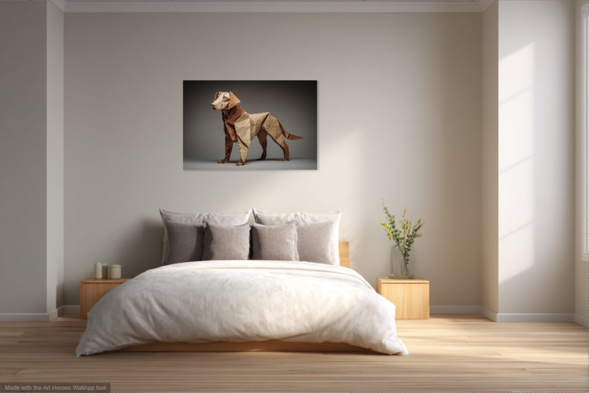 Labrador Retriever Jako Origami – Minimalistyczny Obraz Na Ścianę