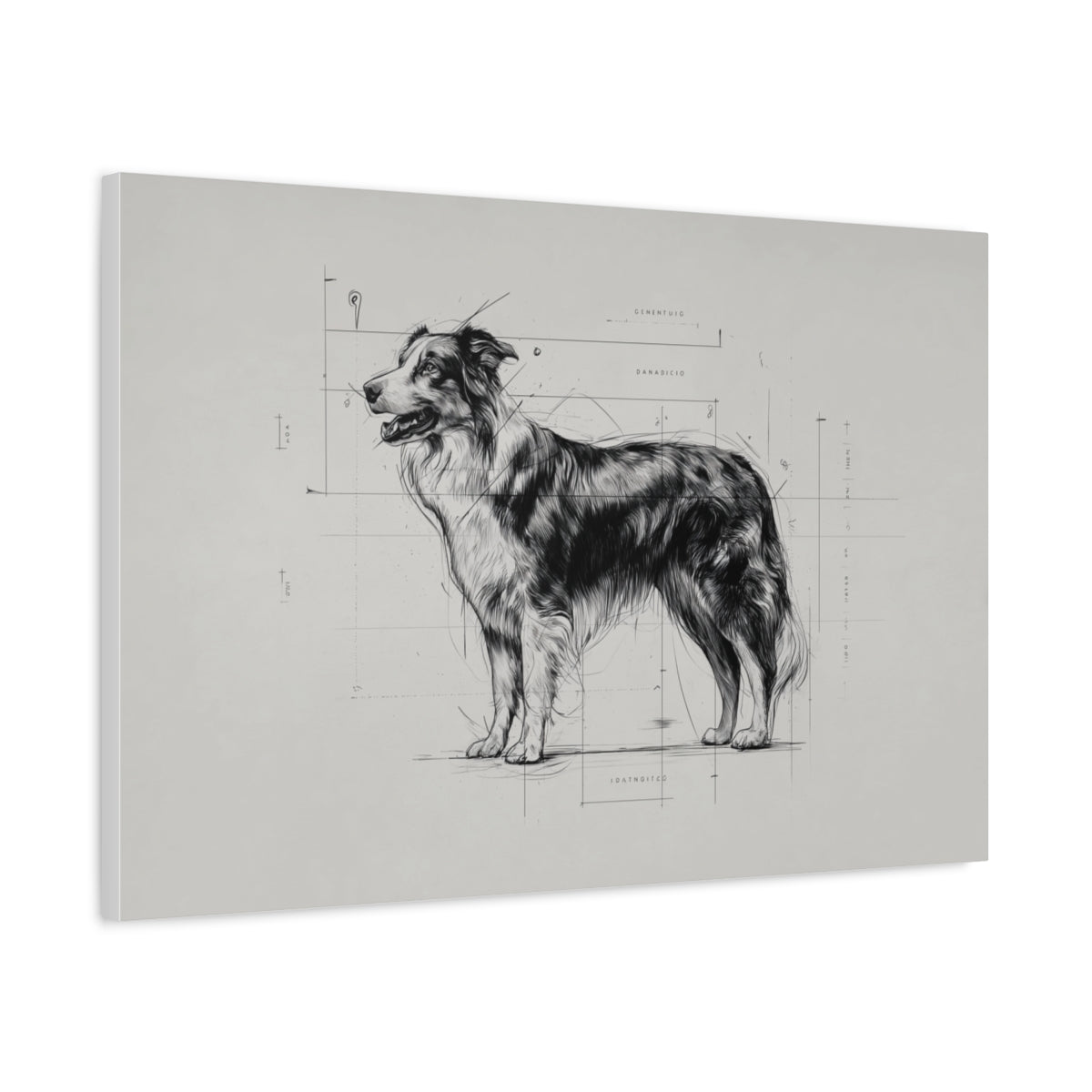 Anatomiczny Szkic Border Collie – Minimalistyczny Obraz Techniczny