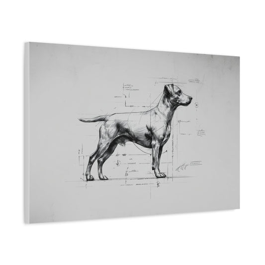 Anatomiczny Szkic Jack Russell Terriera – Minimalistyczna Grafika