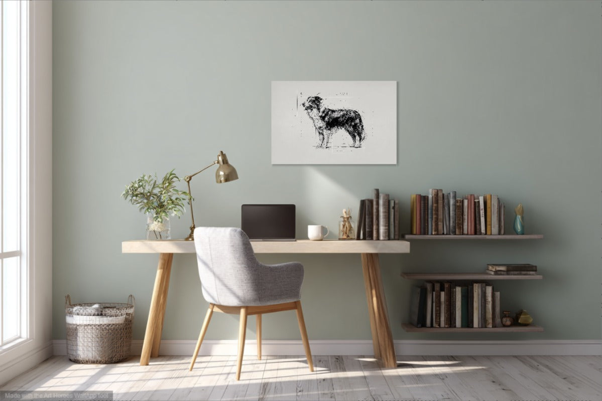 Anatomiczny Szkic Border Collie – Minimalistyczny Obraz Techniczny