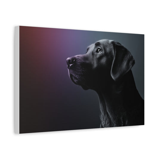 Czarno-Fioletowy Portret Labradora – Nastrojowy Obraz Do Nowoczesnych Wnętrz