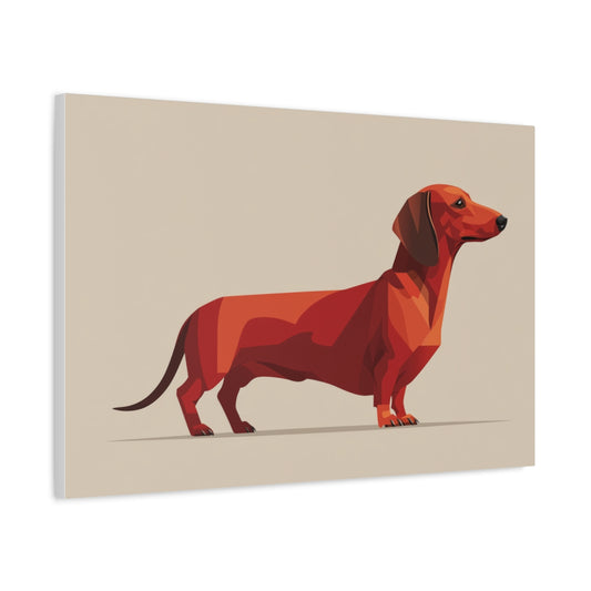 Czerwony Jamnik – Minimalistyczna Dekoracja Ścienna