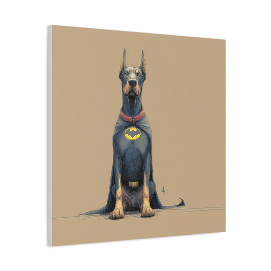 Doberman jako Batman – Obraz Ilustracja Komiksowa