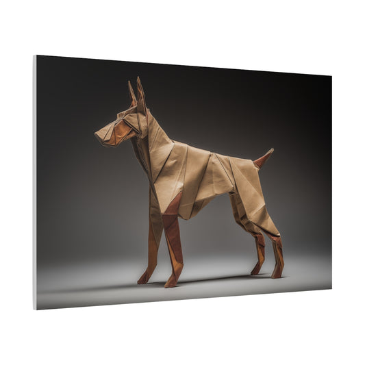 Doberman w Stylu Origami – Designerski Obraz do Wnętrz