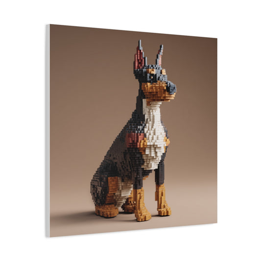 Doberman z LEGO – Pikselowa Sztuka na Ścianę
