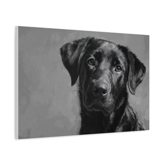 Grafitowy Labrador – Stylowy Obraz Labradora w Szarych Barwach