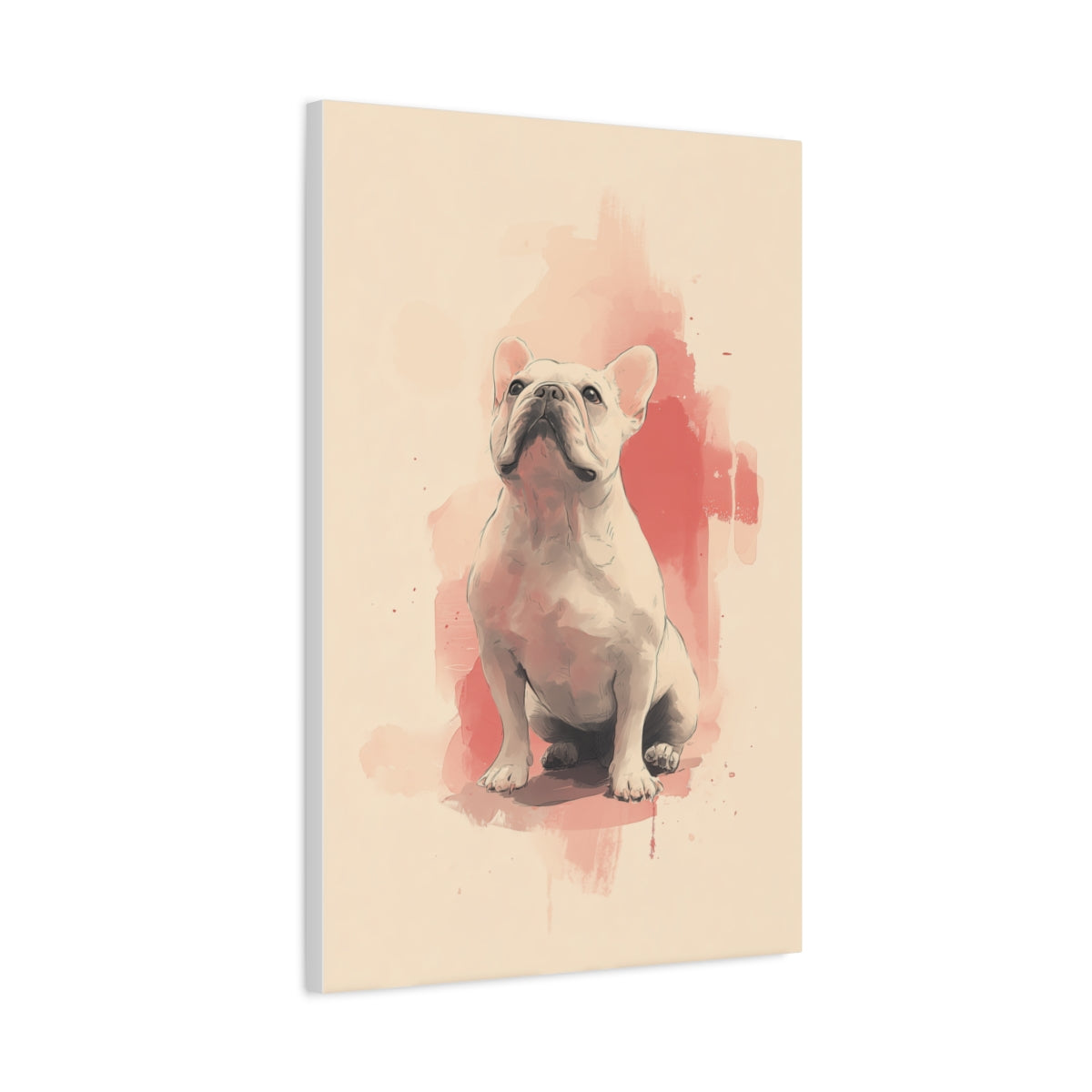 Ilustracja Buldoga w Stylu Akwareli – Delikatna Dekoracja Ścienna