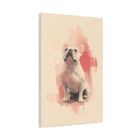 Ilustracja Buldoga w Stylu Akwareli – Delikatna Dekoracja Ścienna