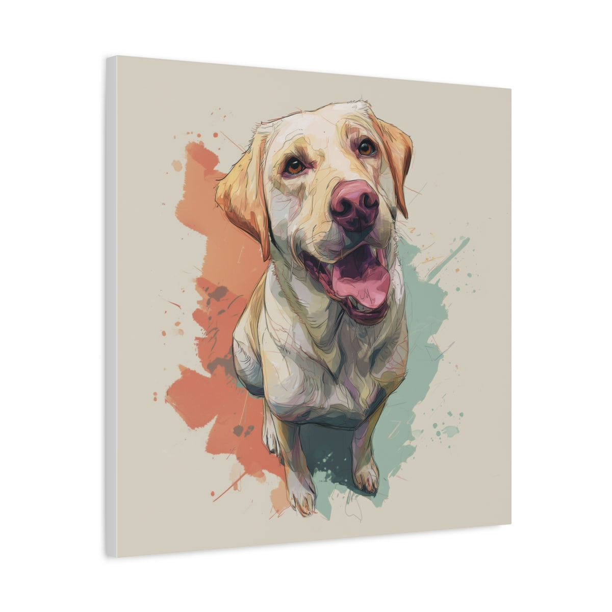 Ilustrowany Labrador w Stylu Boho – Obraz do Pokoju i Salonu