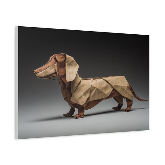 Jamnik Origami – Artystyczna Ilustracja Psa w Stylu Papierowym