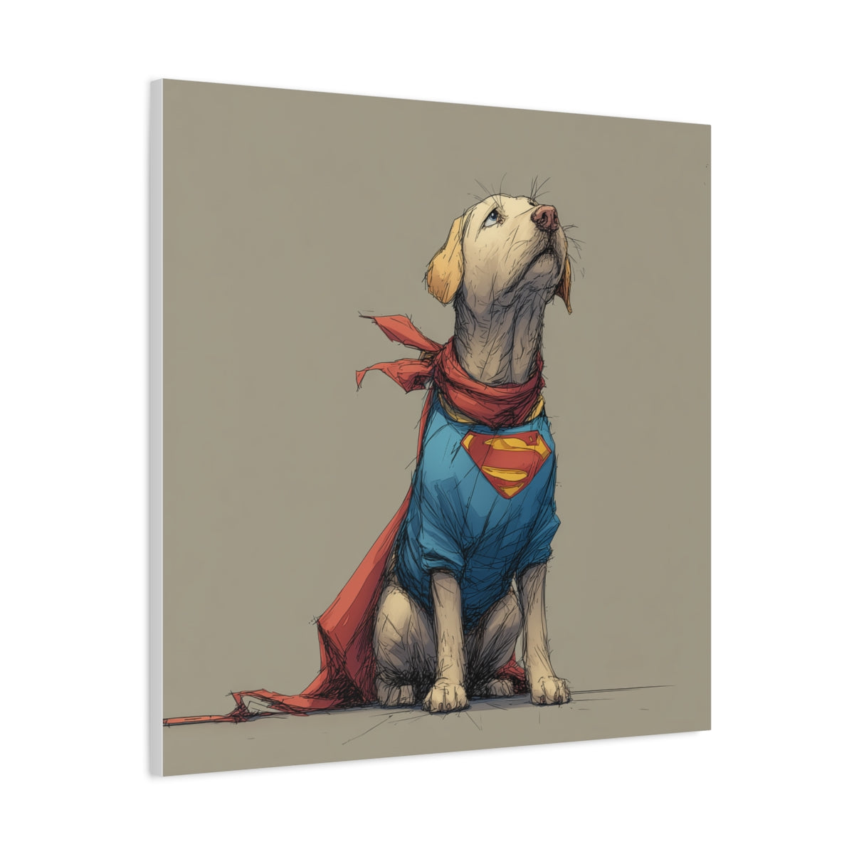 Labrador Jako Superman – Ilustracja Pełna Humoru i Energii