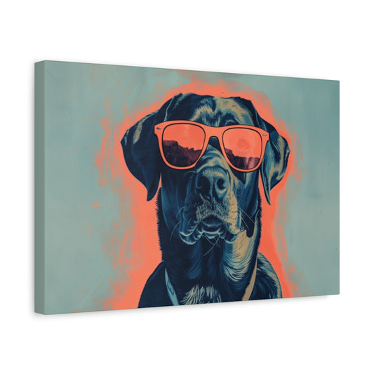 Labrador w Okularach Obraz Na Płótnie  – Pop-Artowa Dekoracja Ścienna