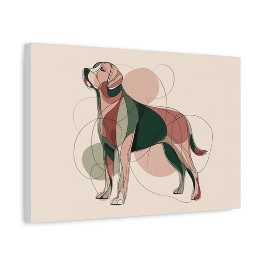 Labrador w Stylu Line Art – Artystyczna Grafika Ścienna