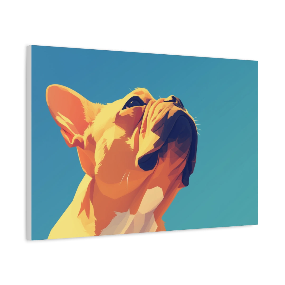 Minimalistyczny Buldog Francuski – Nowoczesna Ilustracja na Ścianę