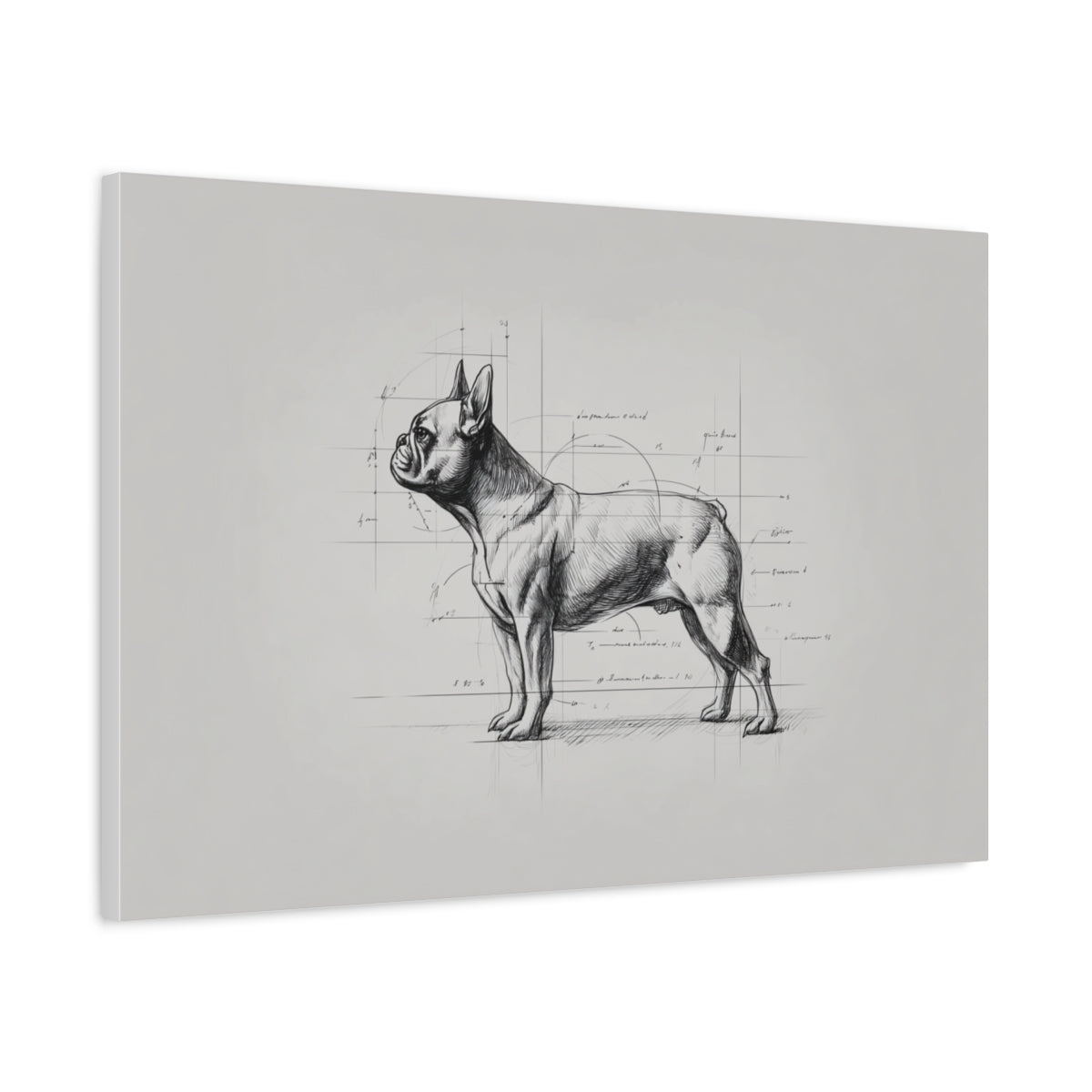 Minimalistyczny Szkic Buldoga Francuskiego – Nowoczesna Dekoracja Ścienna