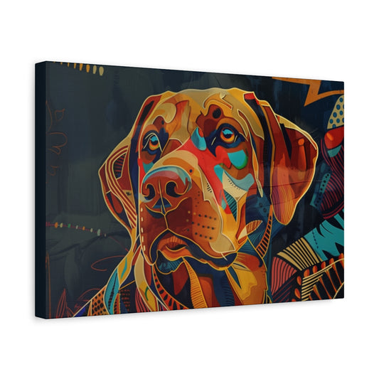 Nowoczesny Obraz z Labradorem w Geometrycznym Stylu