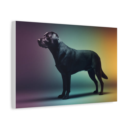 Obraz Czarny Labrador w Kolorowym Świetle – Dekoracja Ścienna do Nowoczesnych Wnętrz