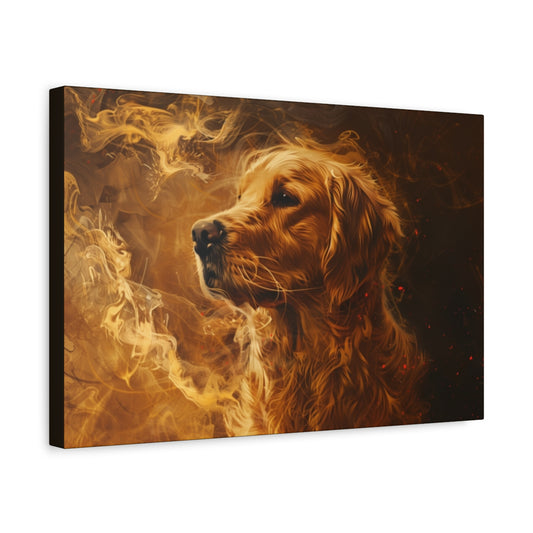 Obraz Golden Retriever w Bursztynowych Barwach - Obraz Dekoracyjny