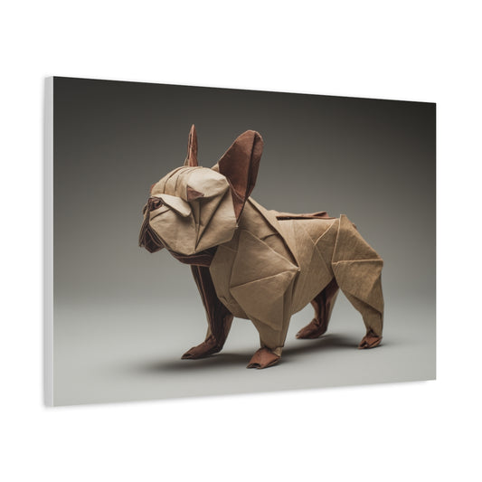 Origami Buldog Francuski – Minimalistyczny Obraz w Stylu Zen