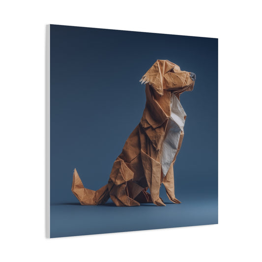 Origami Golden Retriever – Artystyczny Obraz na Ścianę