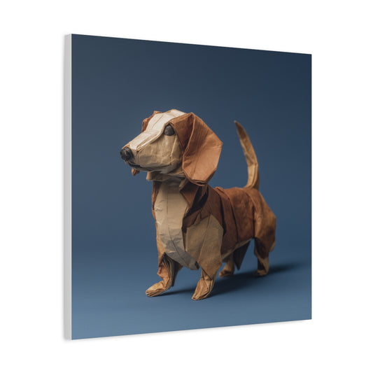 Papierowy Jamnik – Sztuka Origami w Formie Obrazu