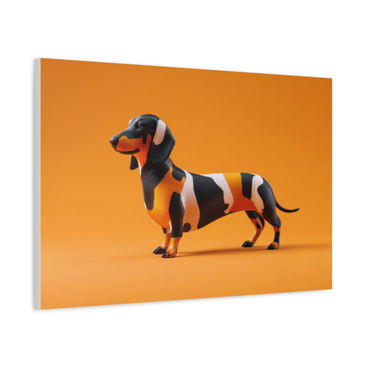 Pomarańczowy Jamnika – Minimalistyczny Obraz do Salonu i Sypialni