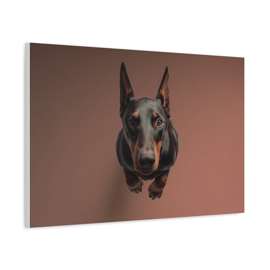 Portret Dobermana z Góry – Fotorealistyczny Obraz Ścienny