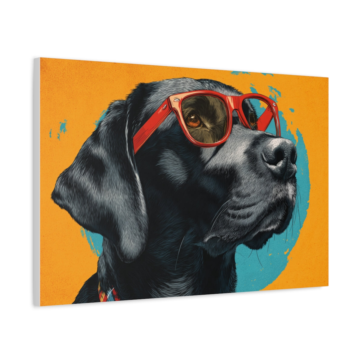 Stylowy Labrador w Okularach – Obraz Retro Do Pokoju