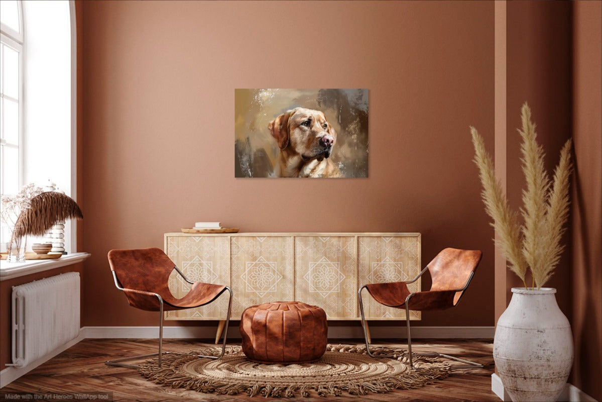 Biszkoptowy Labrador w Naturalnych Barwach – Obraz Dekoracyjny