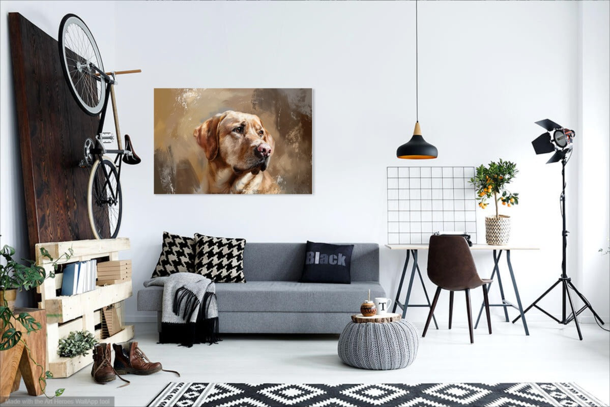 Biszkoptowy Labrador w Naturalnych Barwach – Obraz Dekoracyjny