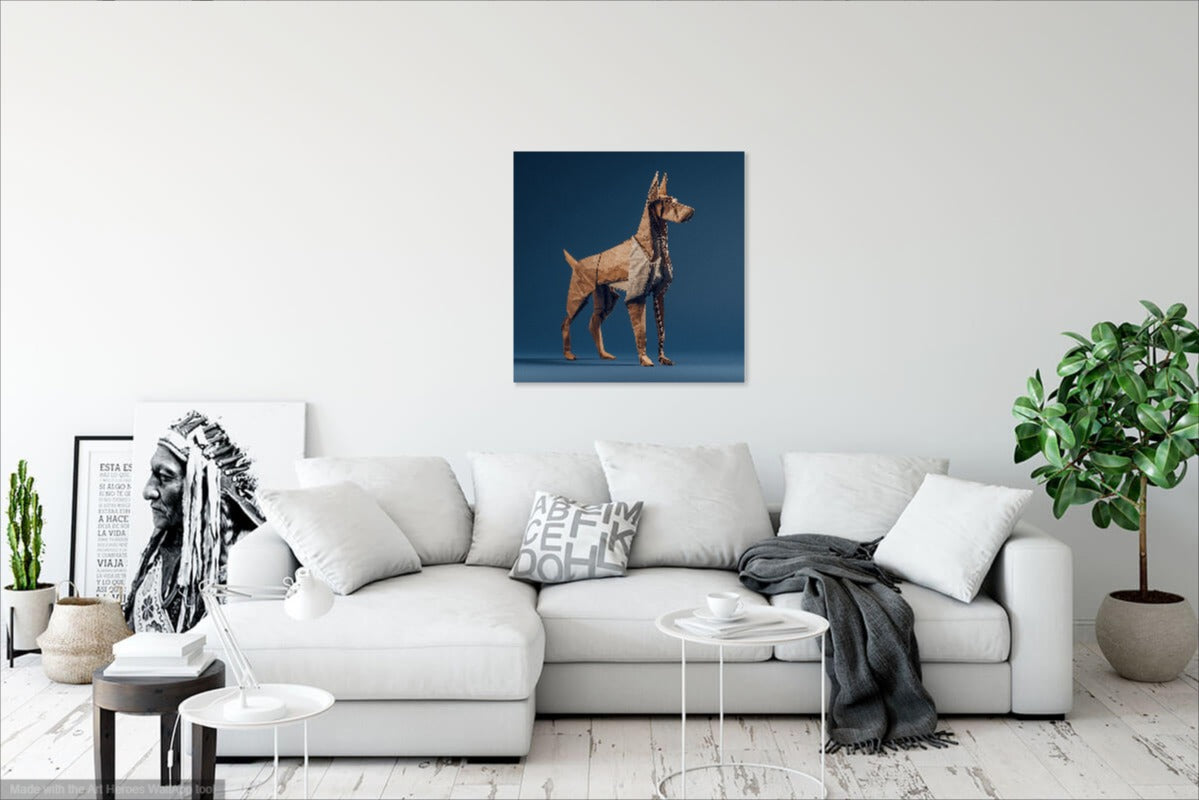 Origami Doberman – Obraz do Biura i Salonu