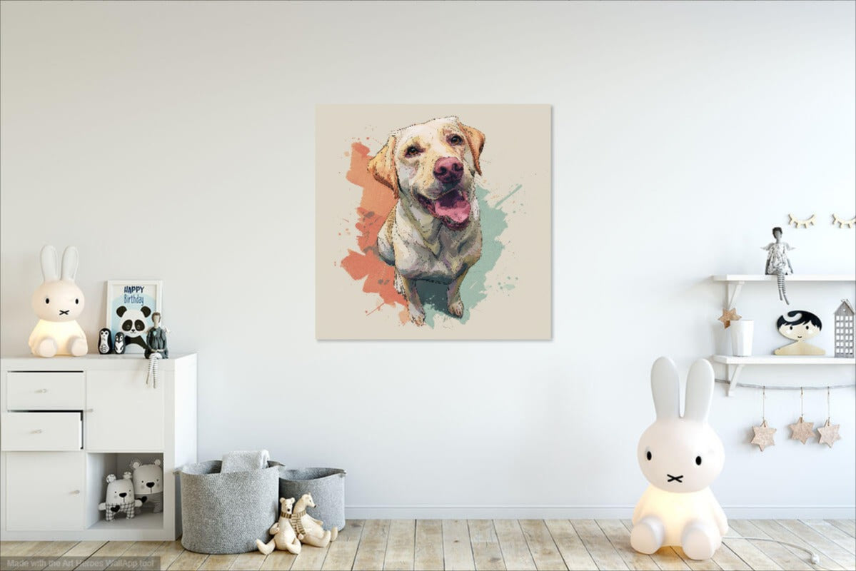 Ilustrowany Labrador w Stylu Boho – Obraz do Pokoju i Salonu