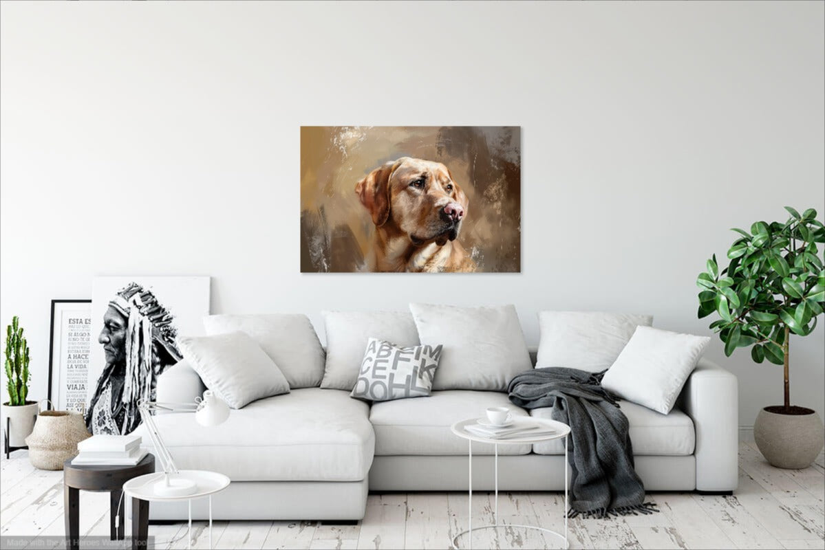 Biszkoptowy Labrador w Naturalnych Barwach – Obraz Dekoracyjny