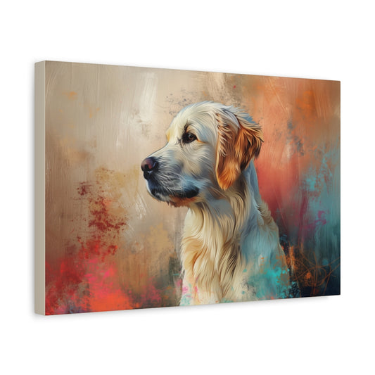Kolorowy Portret Golden Retrievera – Obraz na Ścianę
