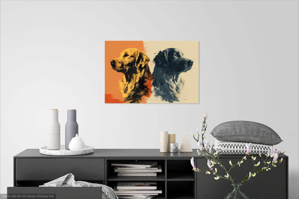 Ciepło i Cień Golden Retrievera - Portret Golden Retrievera Obraz