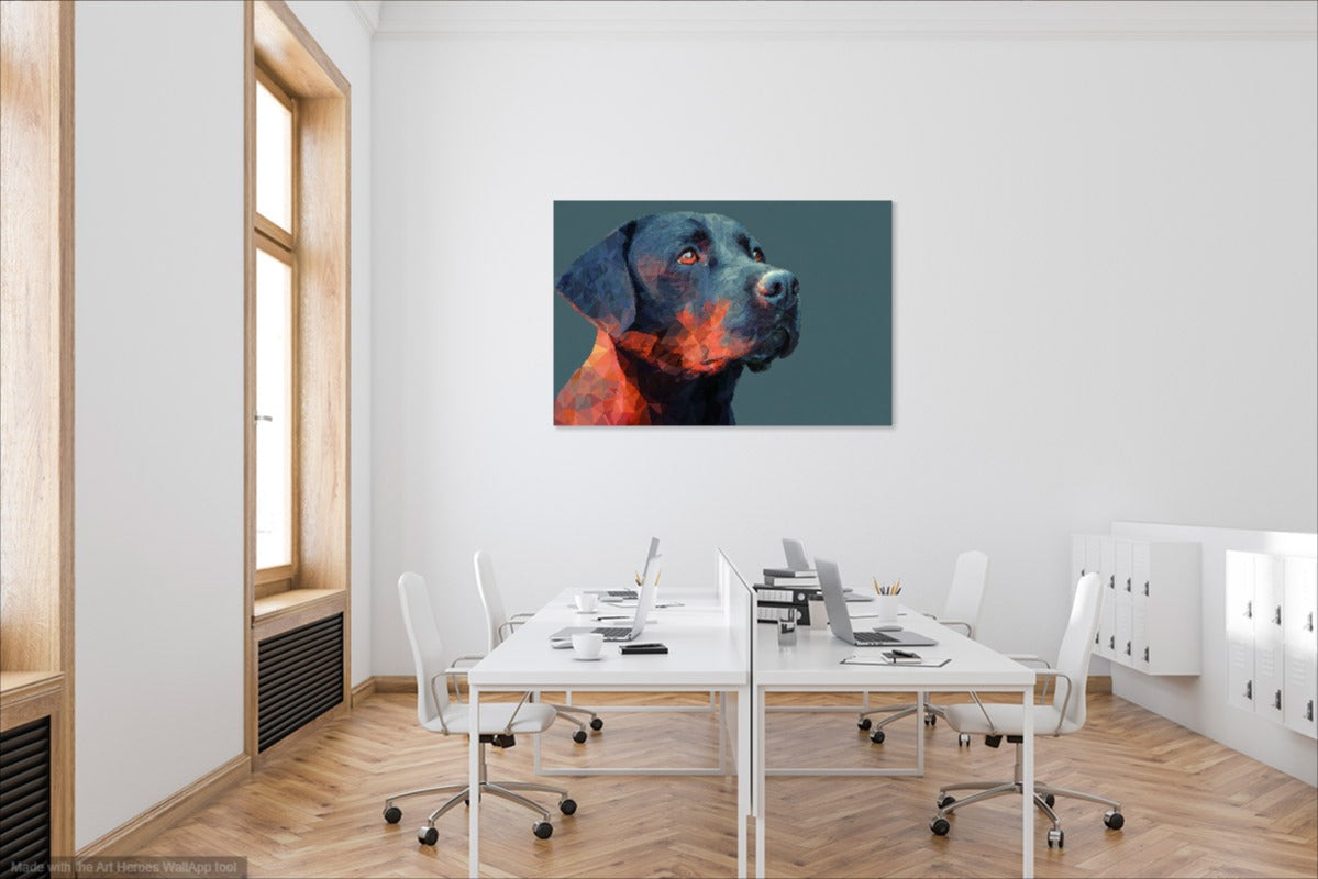 Labrador w Polygonalnym Stylu – Sztuka Geometryczna Na Ścianę