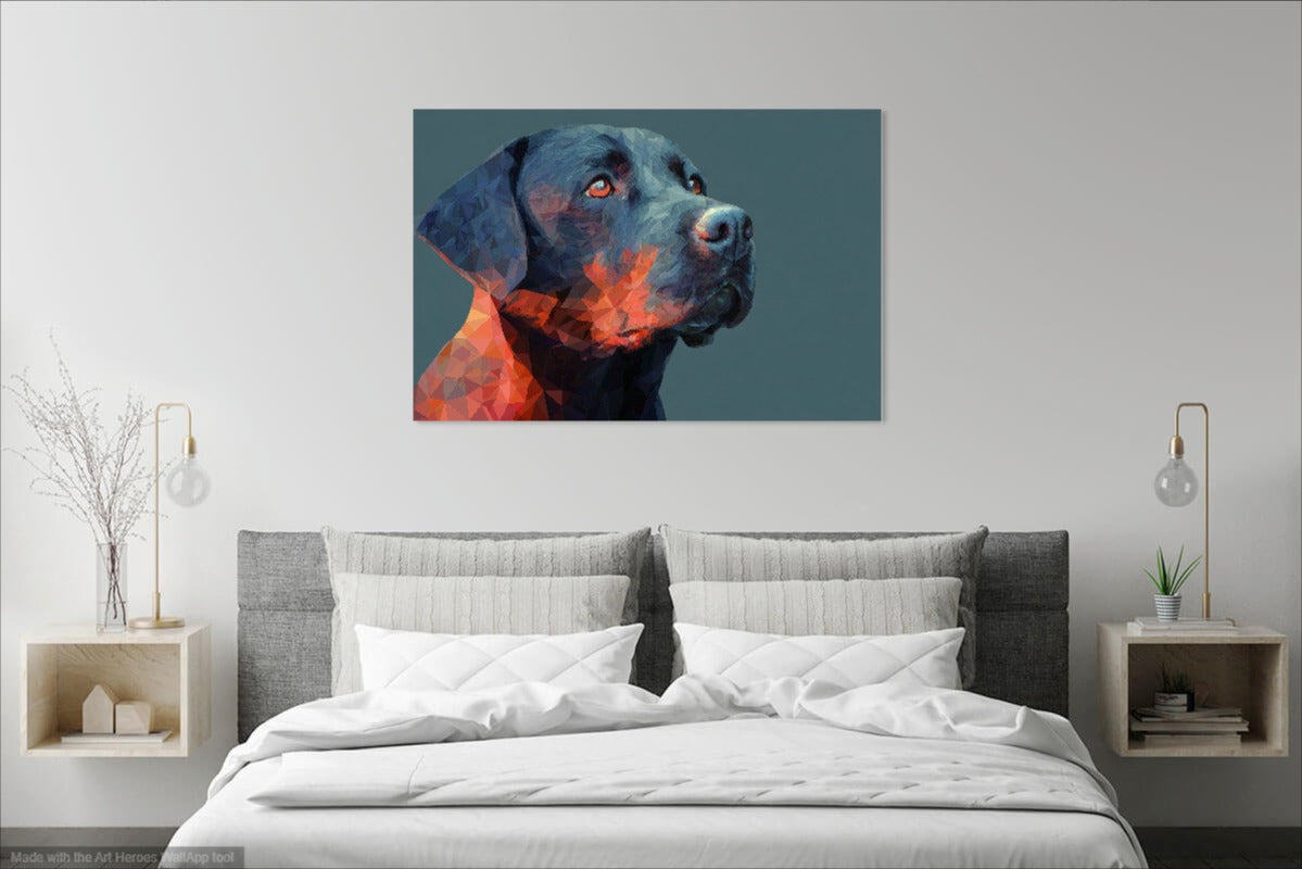 Labrador w Polygonalnym Stylu – Sztuka Geometryczna Na Ścianę