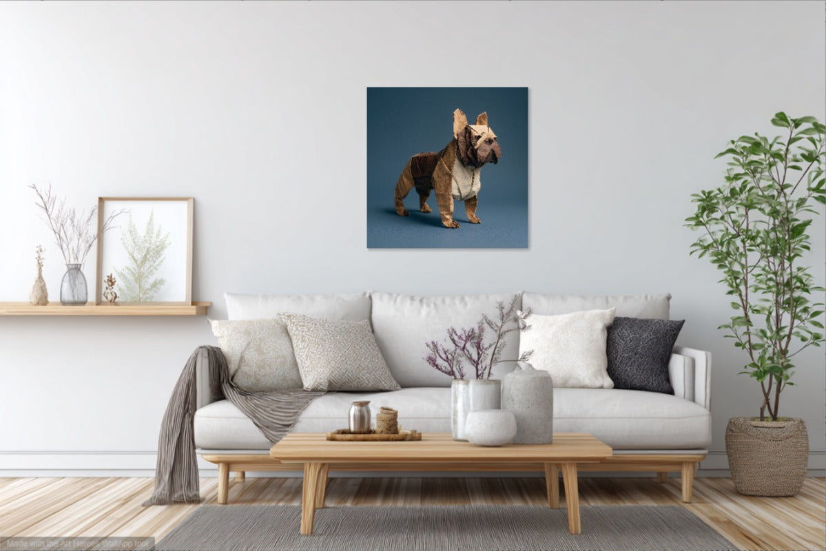 Origami Buldog Francuski – Minimalistyczna Sztuka Nowoczesna