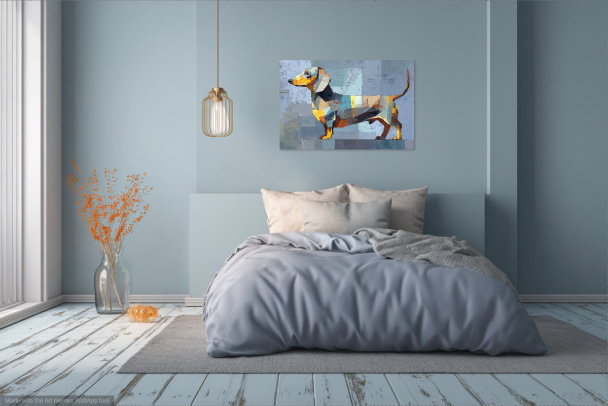 Kubistyczny Jamnik – Abstrakcyjny Obraz Geometryczny