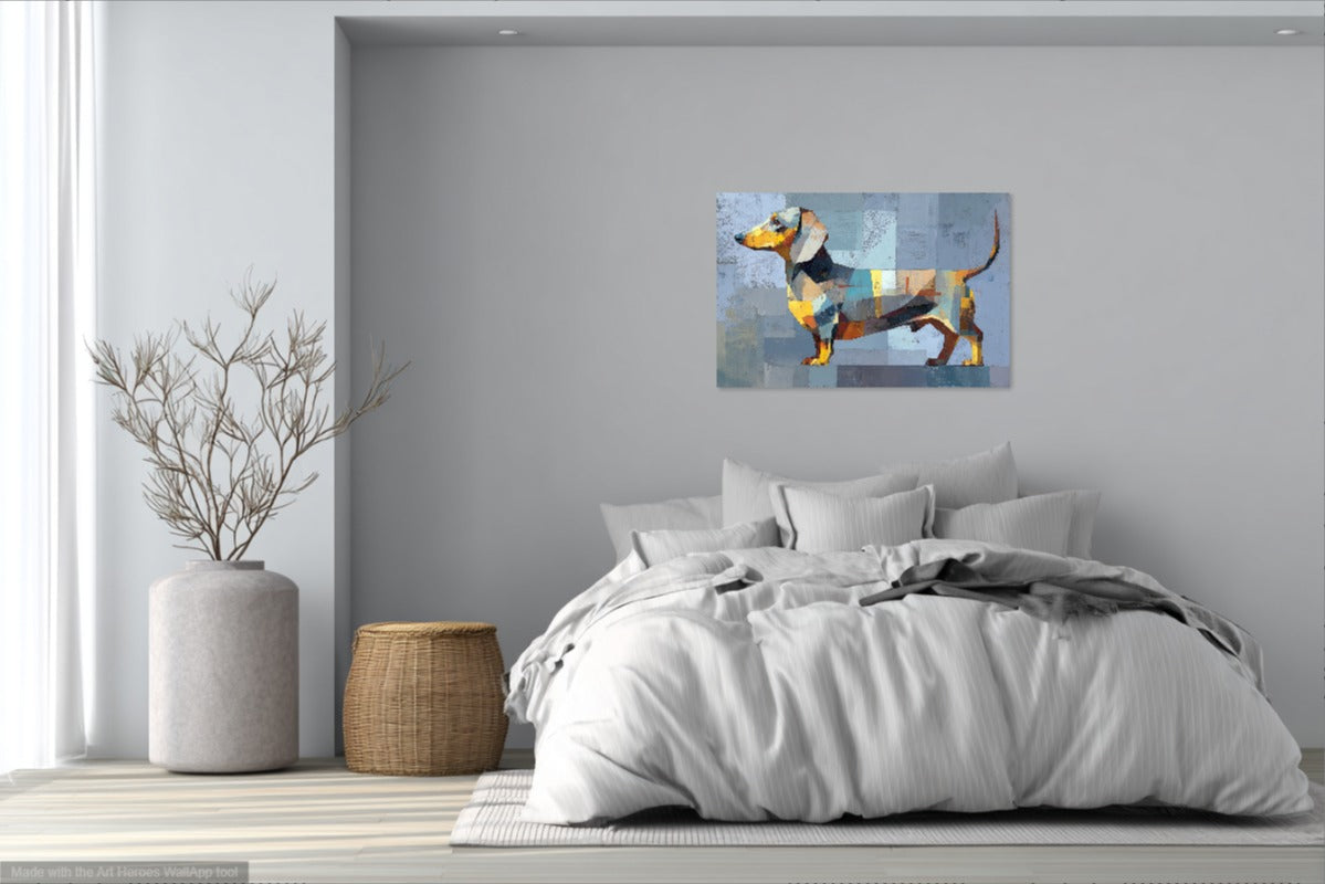 Kubistyczny Jamnik – Abstrakcyjny Obraz Geometryczny