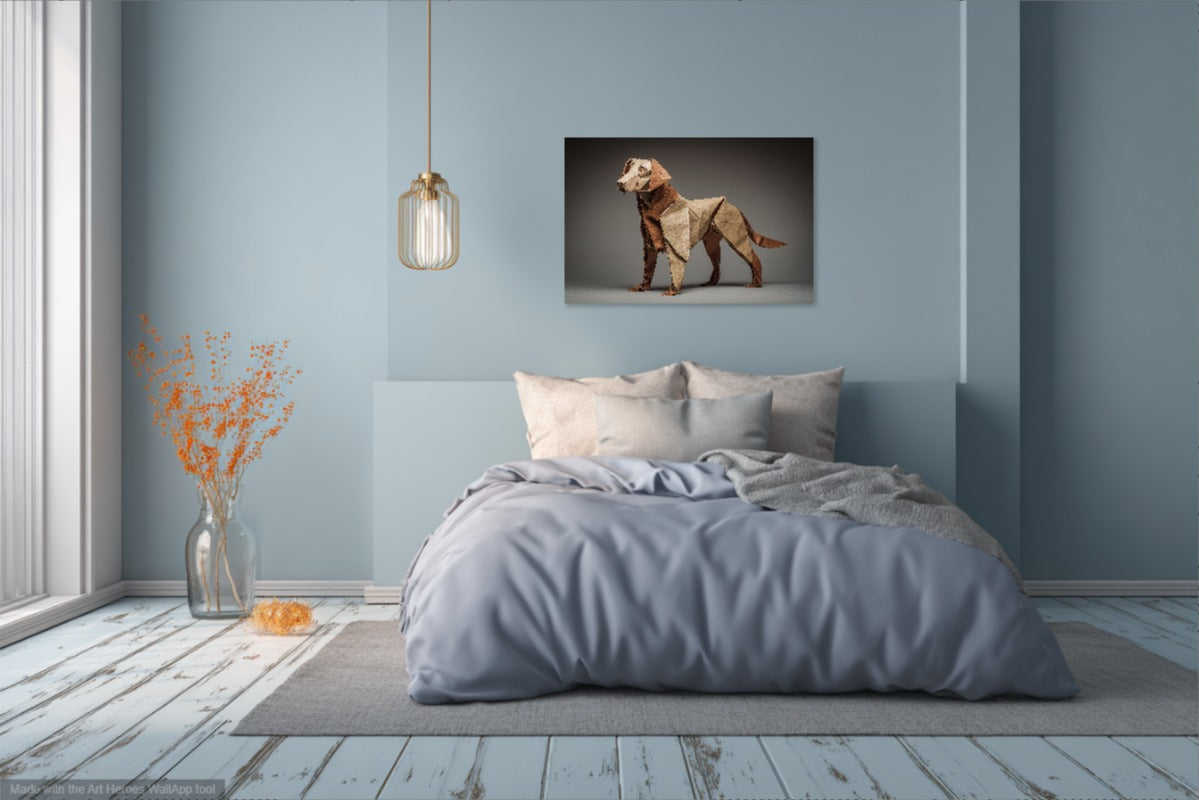 Labrador Retriever Jako Origami – Minimalistyczny Obraz Na Ścianę