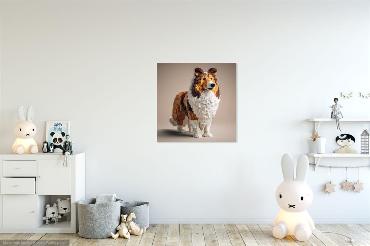 Owczarek Szetlandzki z LEGO – Artystyczny Portret Psa z Klocków